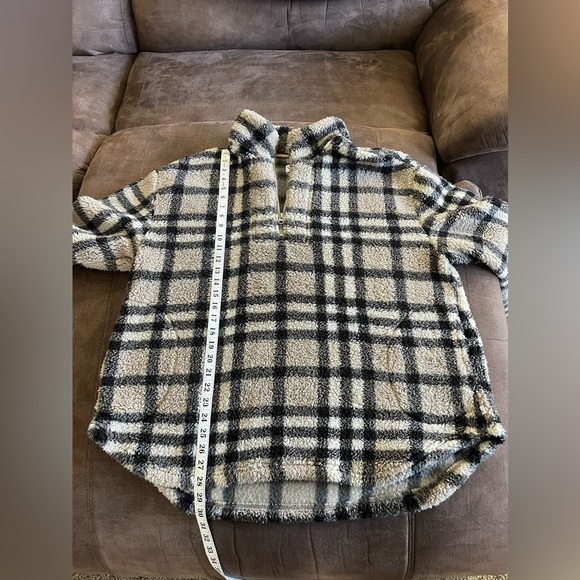 Koolaburra by Ugg Brushed Back Sherpa Pullover Portobello Plaid Size 1X - Picture 2 of 6